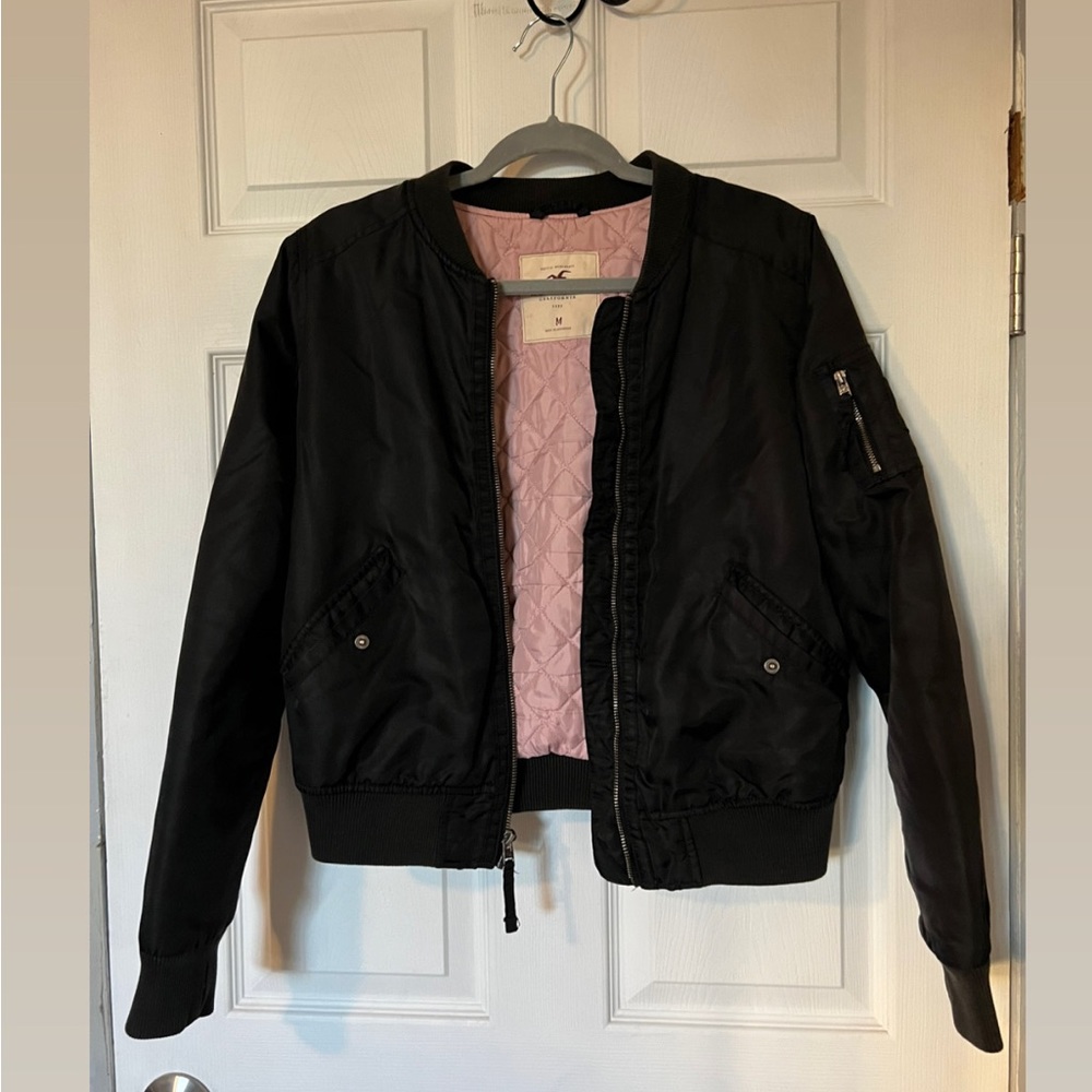 Hollister Black bomber jacket size M.